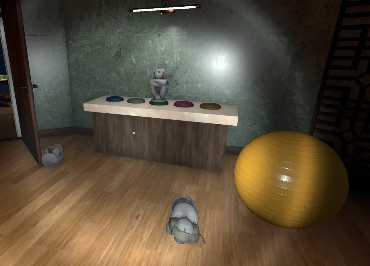 Crime Scene Cleaner Secluded Retreat interior shot highlighting the location of an additional collectible CD.
