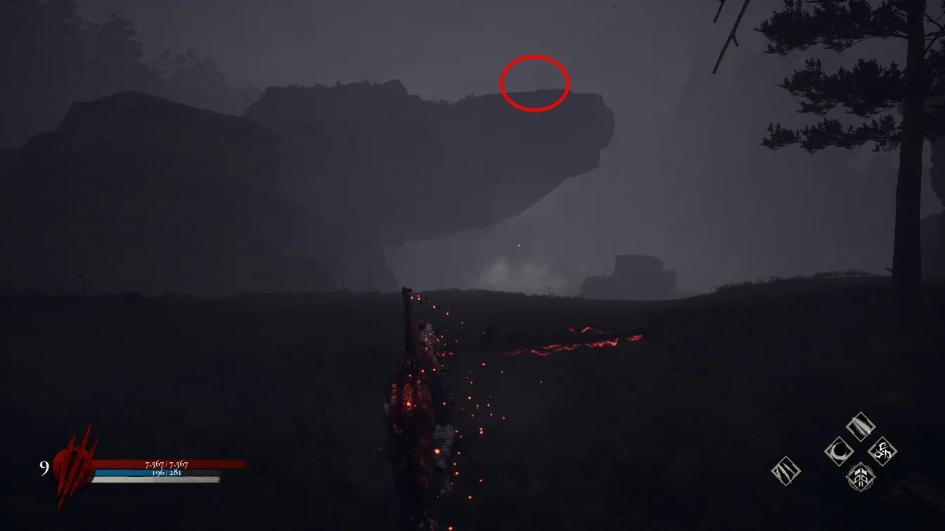 Dinoblade Sword 4 found on the cliff above Ketsuro boss arena
