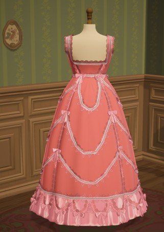 Dressmaker close-up of a dress using more than 50 meters of trim for achievement
