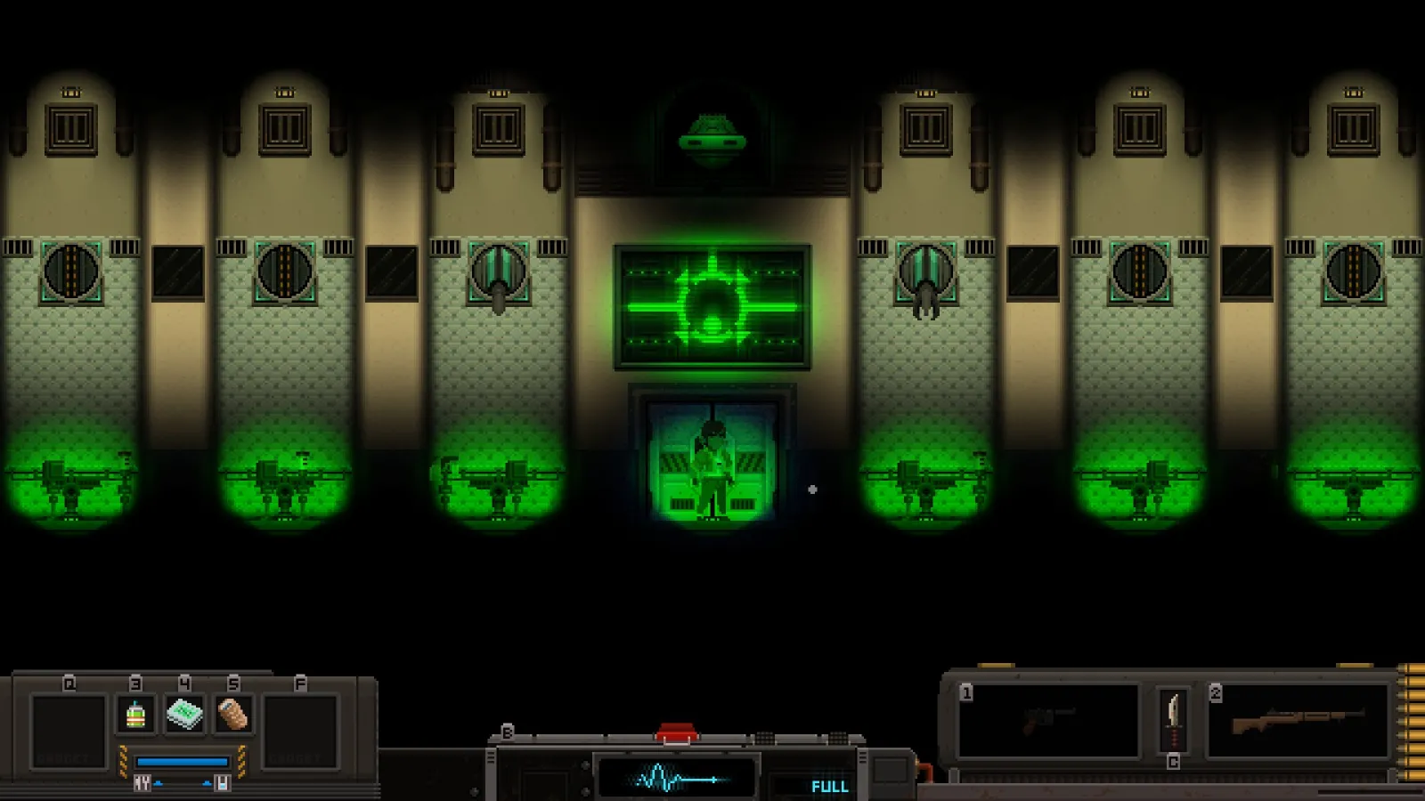 HOPE 01 chirurgeon overseer boss floating inside hospitek medical chamber