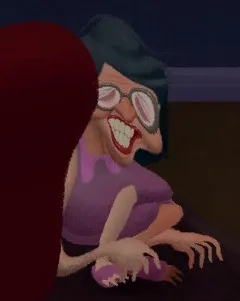 House 2 floating severed head of Lois drifting through dark house corridor