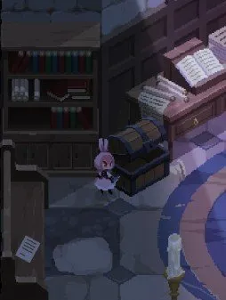 Rubinite treasure chest sitting plainly visible inside the Abbot Office