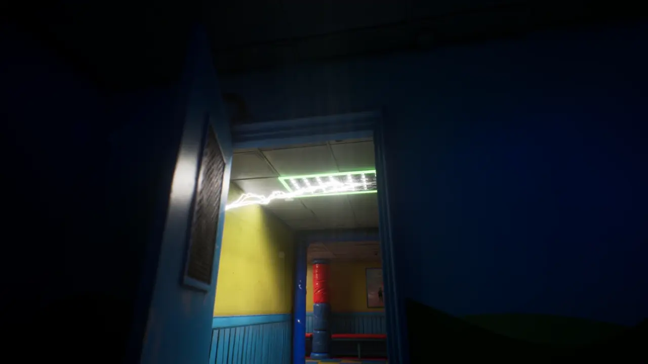Subliminal Childhood Memories Part 2 room showing gate powered by a sensor bar light.