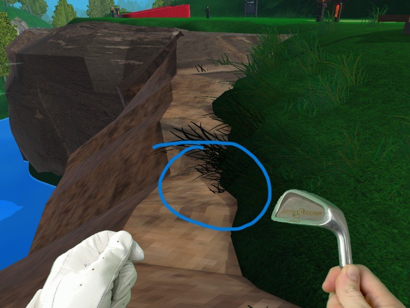 Normal Golf Game exact foothold location near eight ball scratch bounty on mountain slope