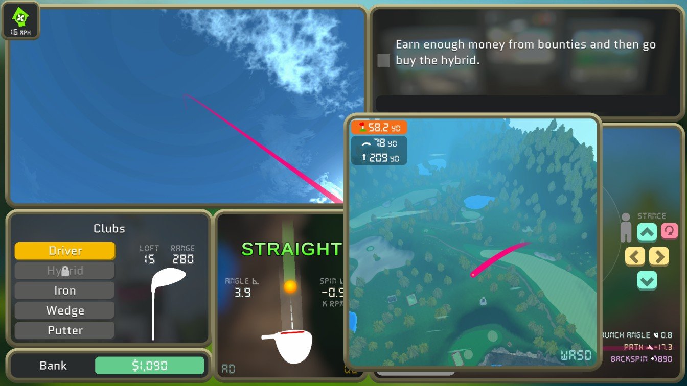 Normal Golf Game ball soaring over rocks near Hole 5 reaching long distances around 226 meters