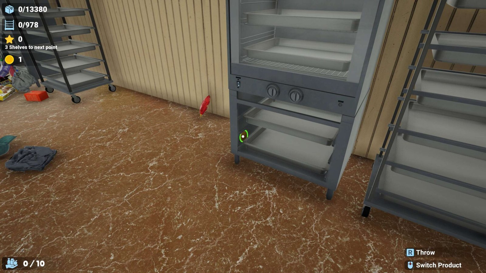 Megastore Tidy Up Together bakery oven bottom shelf token location