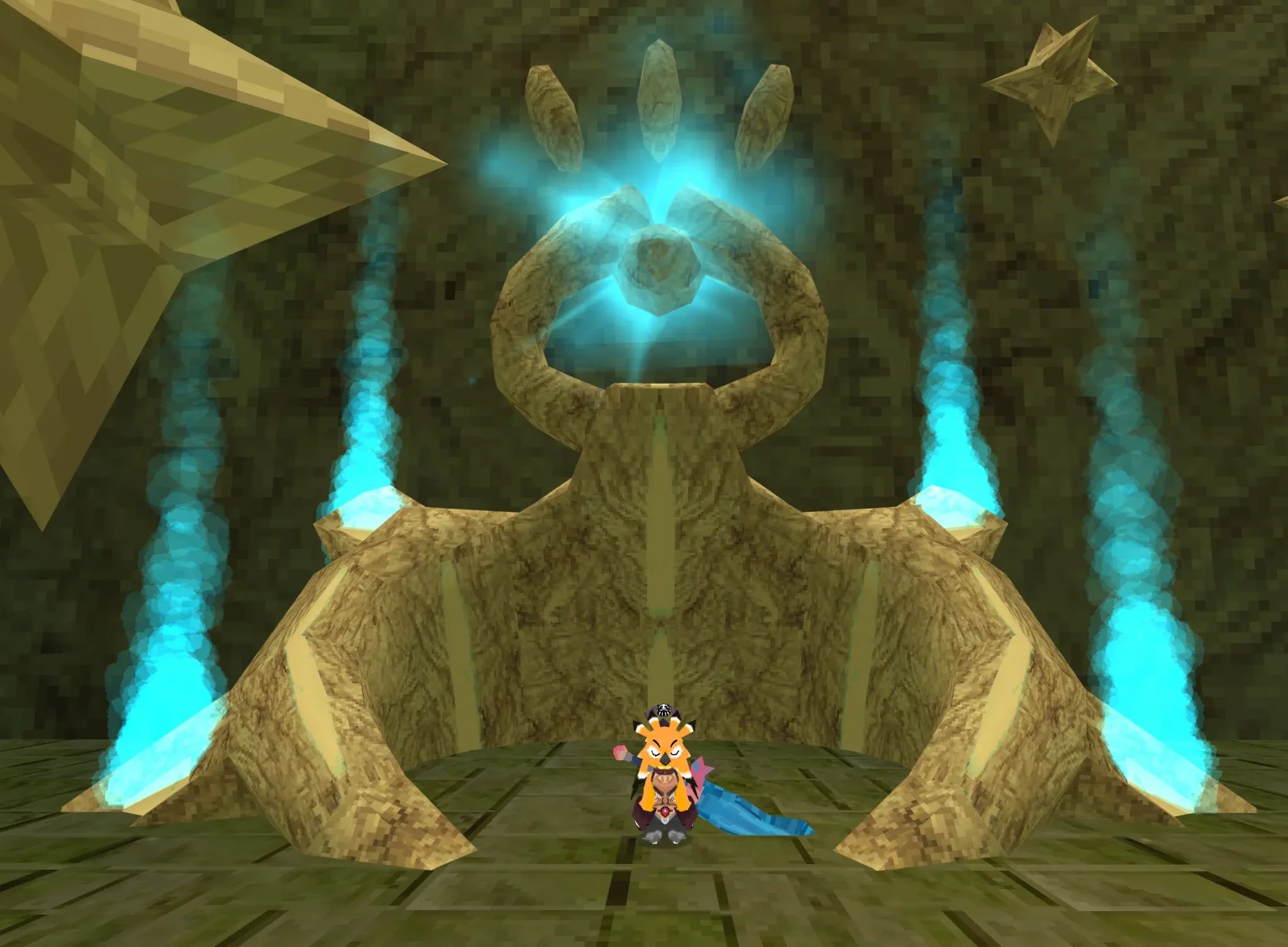 ATLYSS character wearing various costume sets found throughout the game world