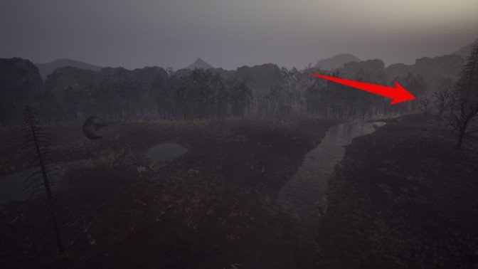 Dinoblade sword #6 location in swamp near dead Sauropod and river opening, hidden in rock.