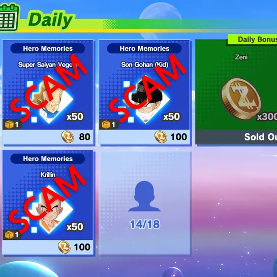 dragon ball gekishin squadra battle screen showing hero memories rewards diminishing through the day