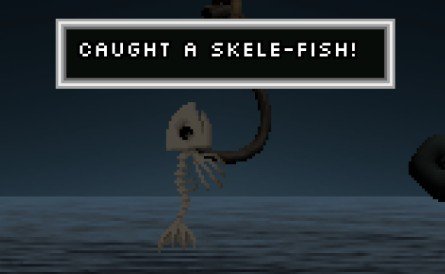 Endacopia Night 1 fish Skele-Fish glowing in dark water