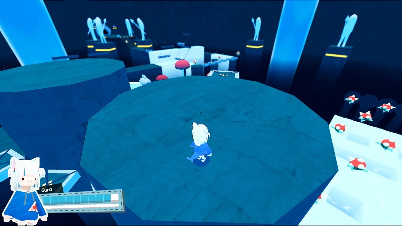 Gawr Gura game Ice Cream Hat location on tall platform in Ice Caves