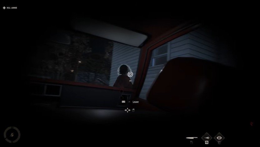 Halloween The Game scene of Annie approaching and entering the car for execution cutscene.