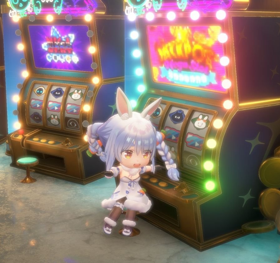 hololive Dreams Zawa Zawa achievement jackpot win on Mega Slot casino machine RNG interaction
