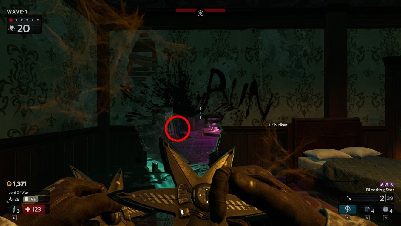 killing floor 3 toy soldier behind RUN graffiti in Haunted Hotel upper floors