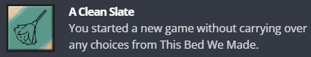 Lost & Found game achievement A Clean Slate start new game without previous save