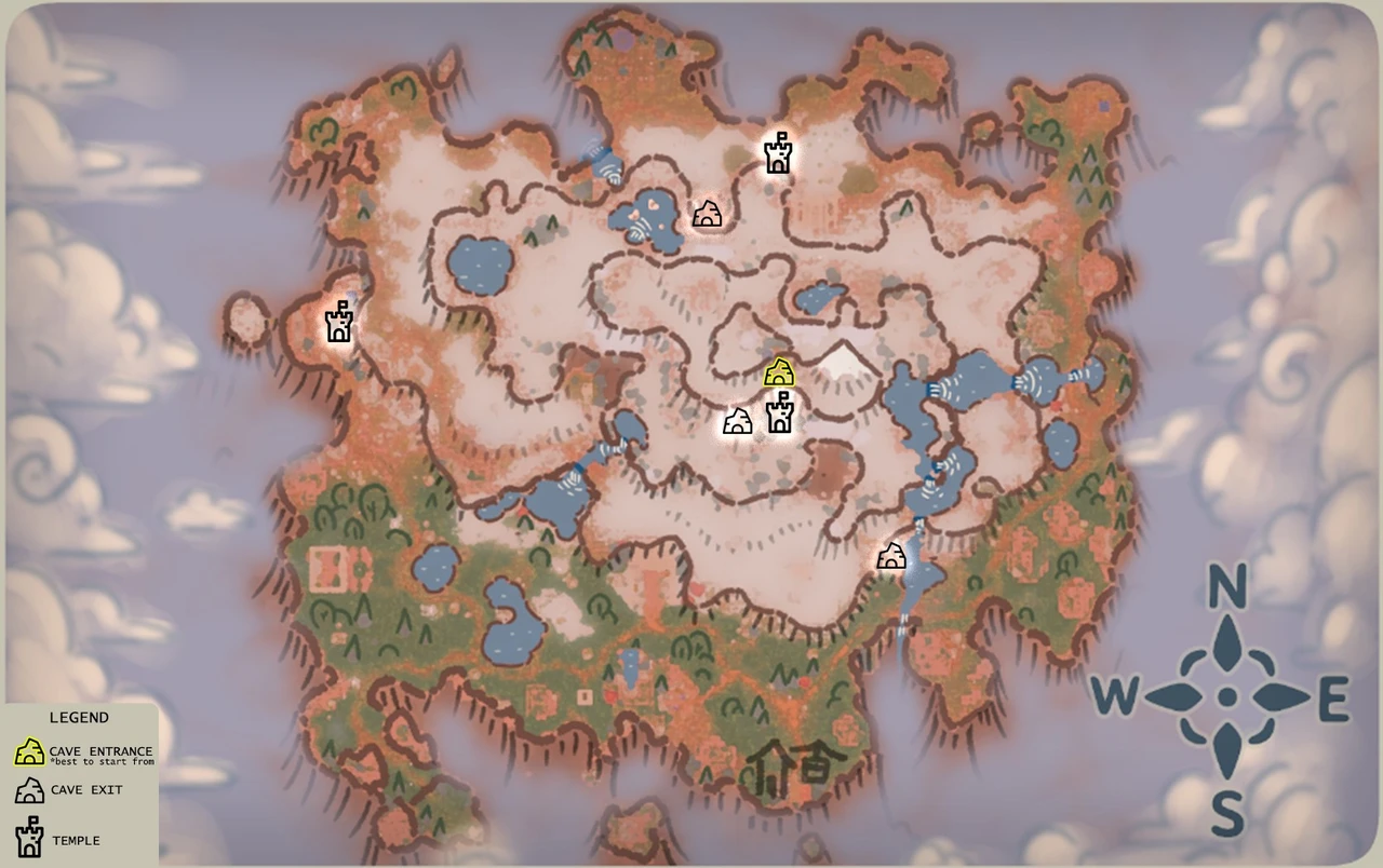 Luma Island mountainous region map emphasizing elevation changes and landmark locations