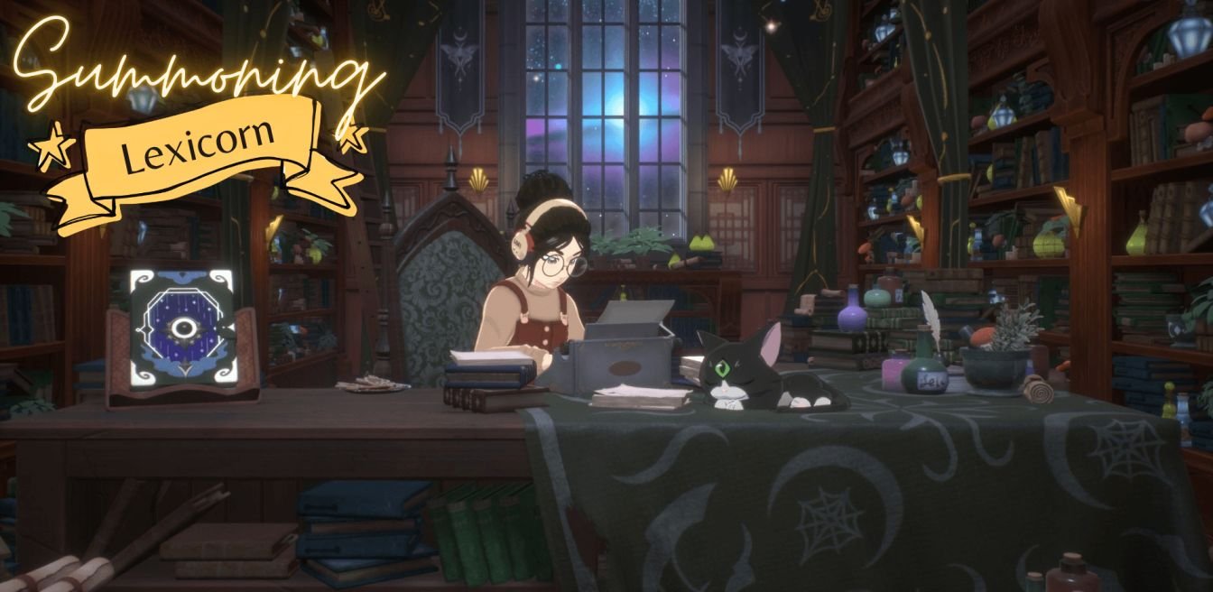 Spirit City Lofi Sessions Magical Library Lexicorn typing afternoon clicky typewriter sound