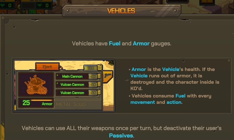 Metal Slug Tactics Vehicles Guide - Combat Tips