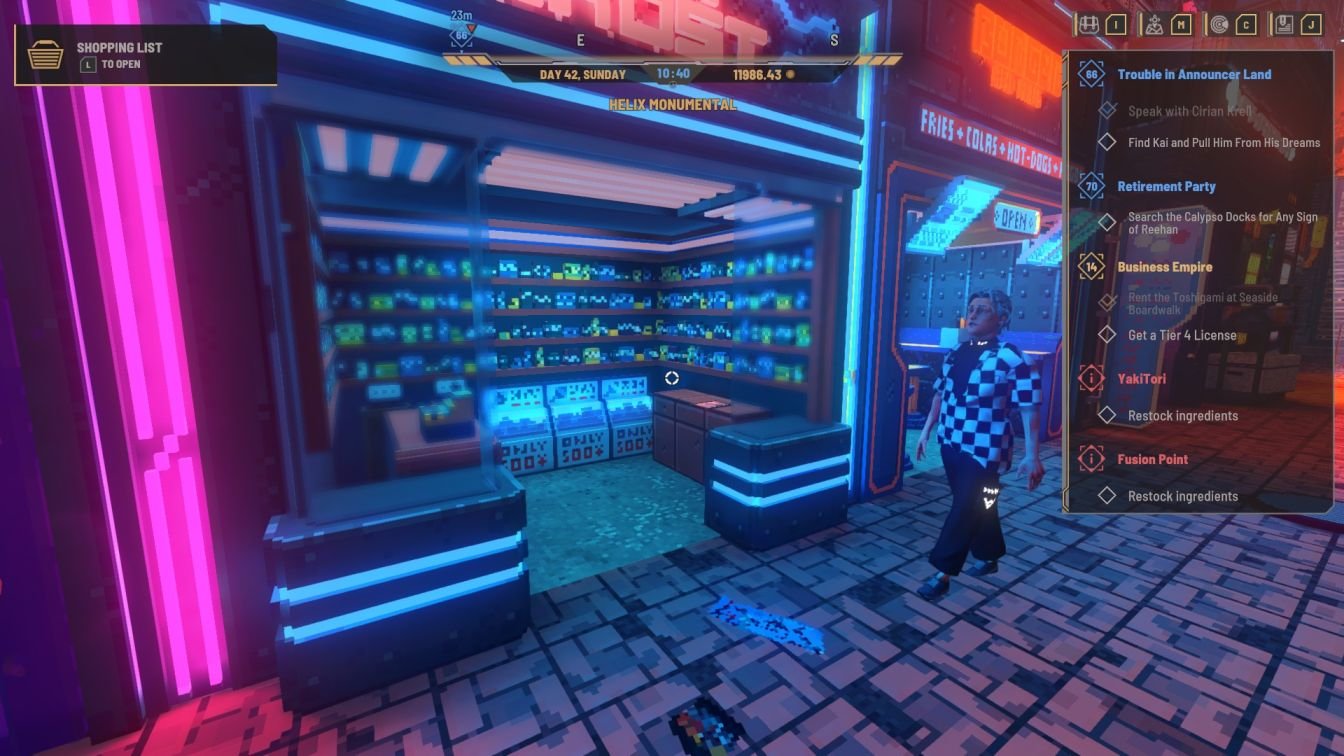 Nivalis Nights menu card inside blue Digi Ghost booth Helix Monumental