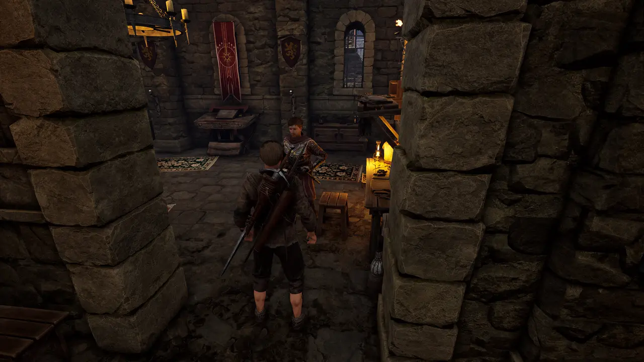 Once Chad’s armor is back in his possession, the full complement of Knights is assembled. Returning to the Order and speaking to Gabriel upstairs signals Act One’s completion and the true beginning of your journey with the Order.