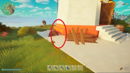 A Game About Chopping Trees exterior left side of lighthouse with final Raccoon Statue