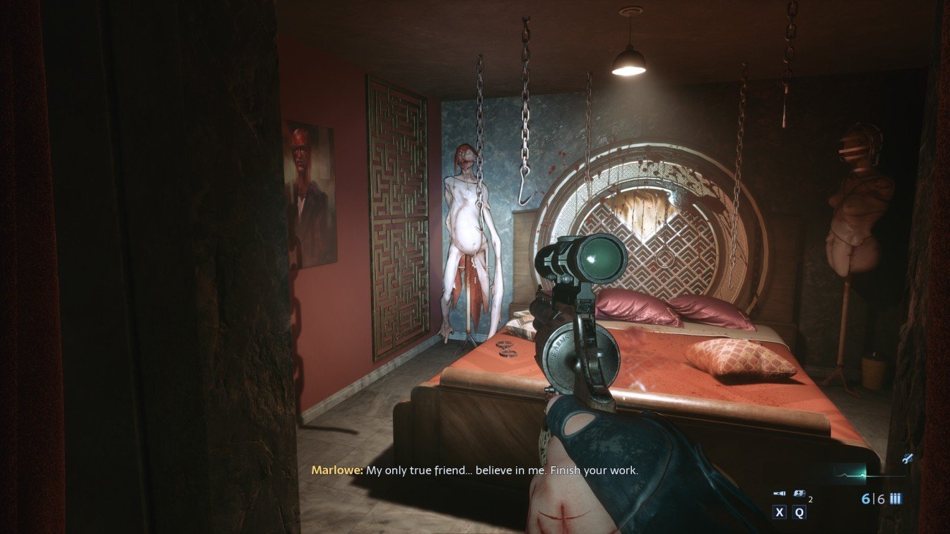 Clive Barkers Hellraiser final Save Token on body inside bedroom after elevator key use