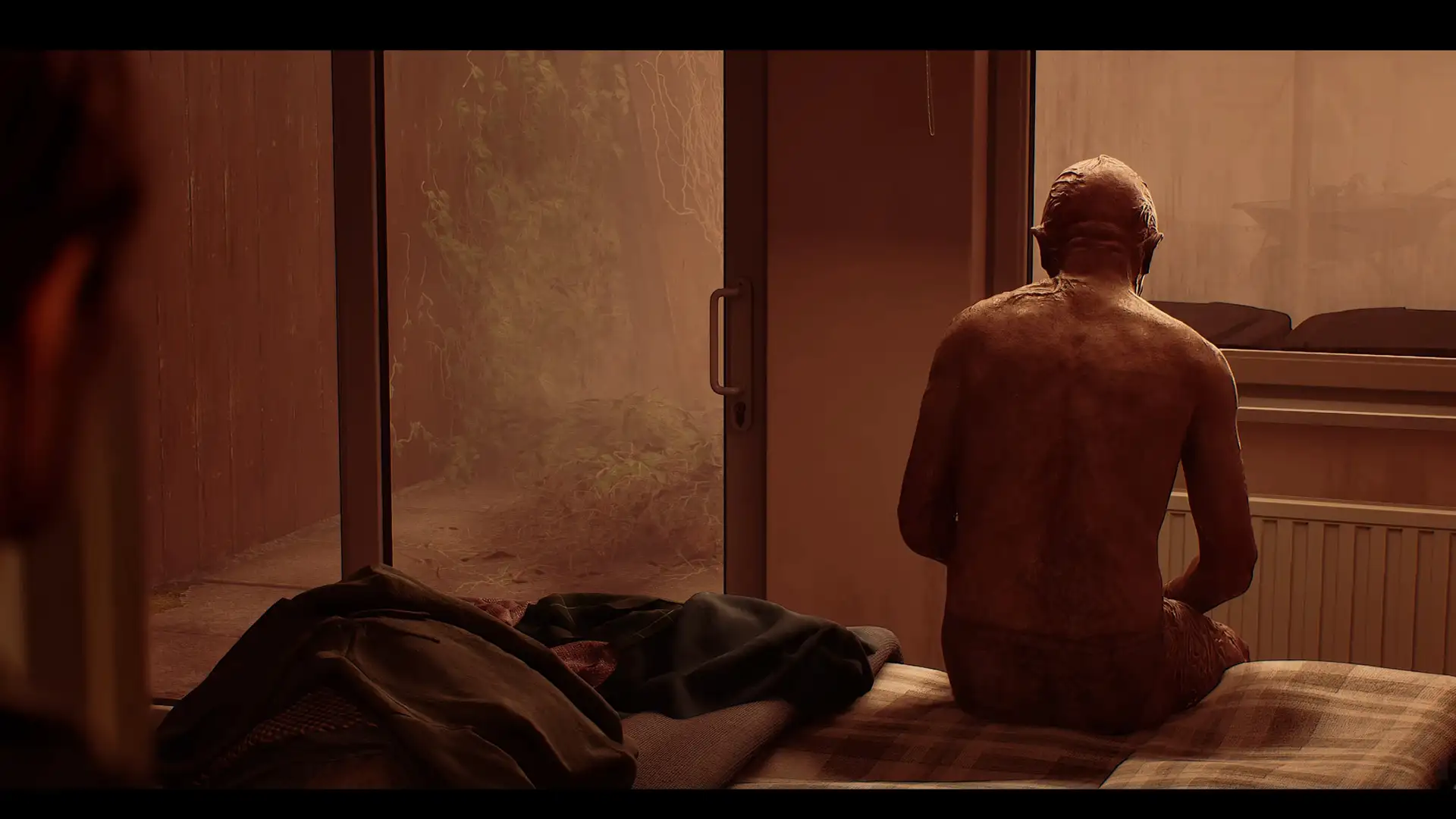Silent Hill Townfall The Townsfolk monster blocking the hallway during a stealth sequence