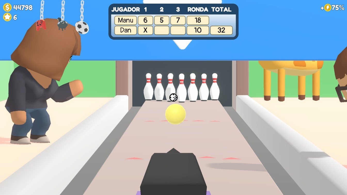 Sniper Dan shooting to adjust bowling ball direction for strike